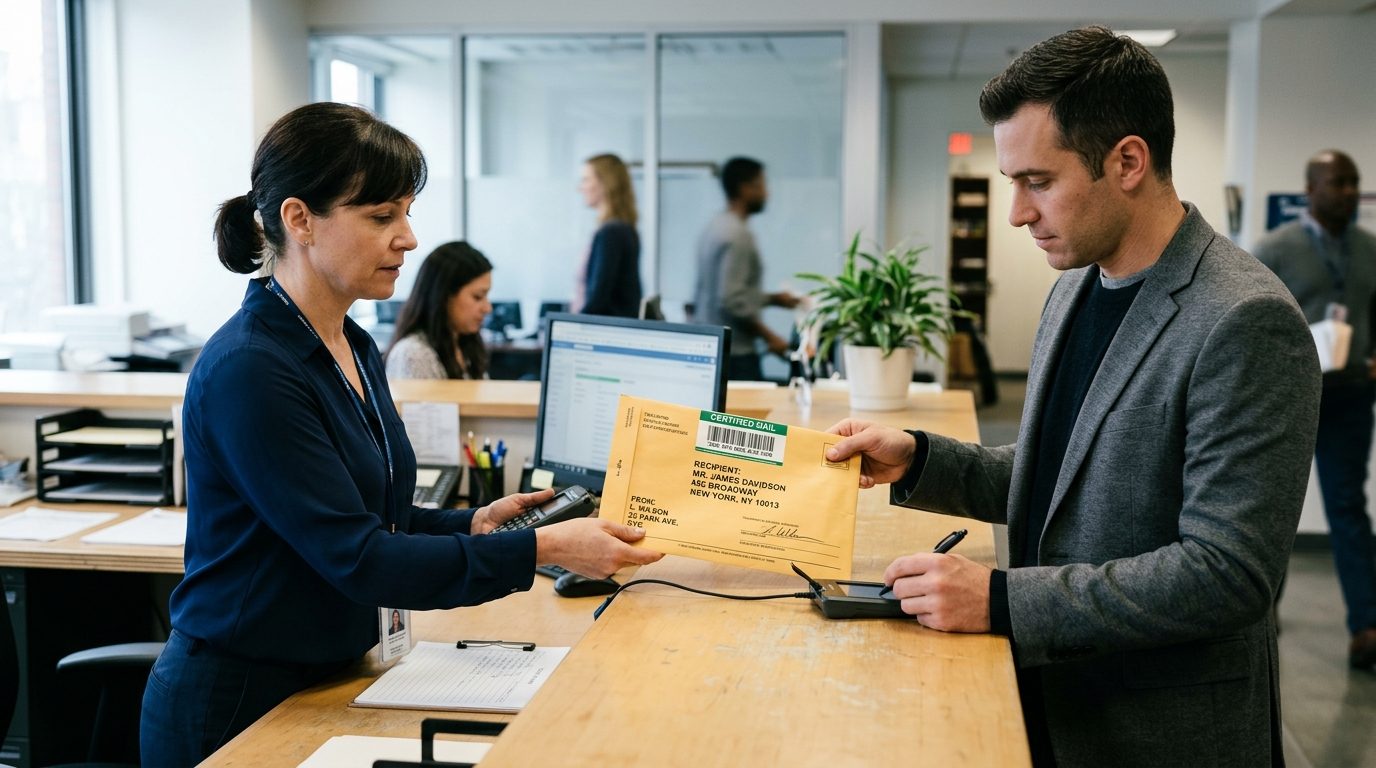 Florida registered agent reviewing service of process documents for a professional firm